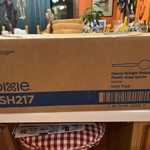 Heavy-Weight Polystyrene Plastic Soup Spoons - White